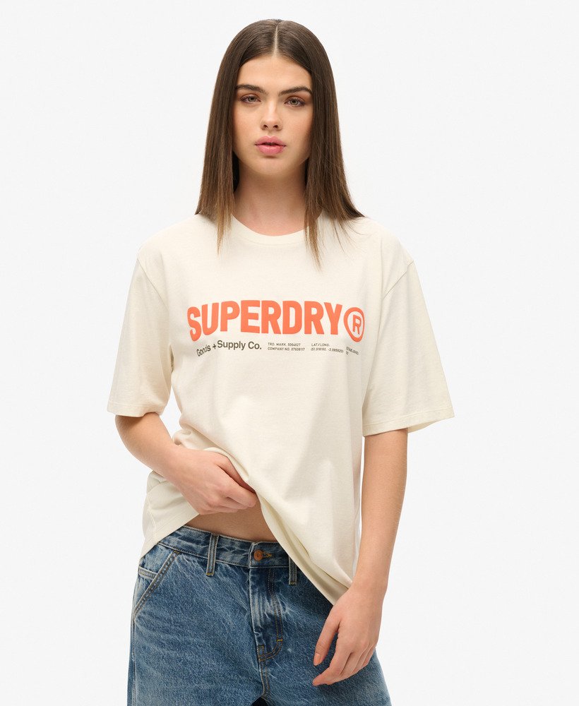 oversized utility sport logo t-shirt in nordic bone grey