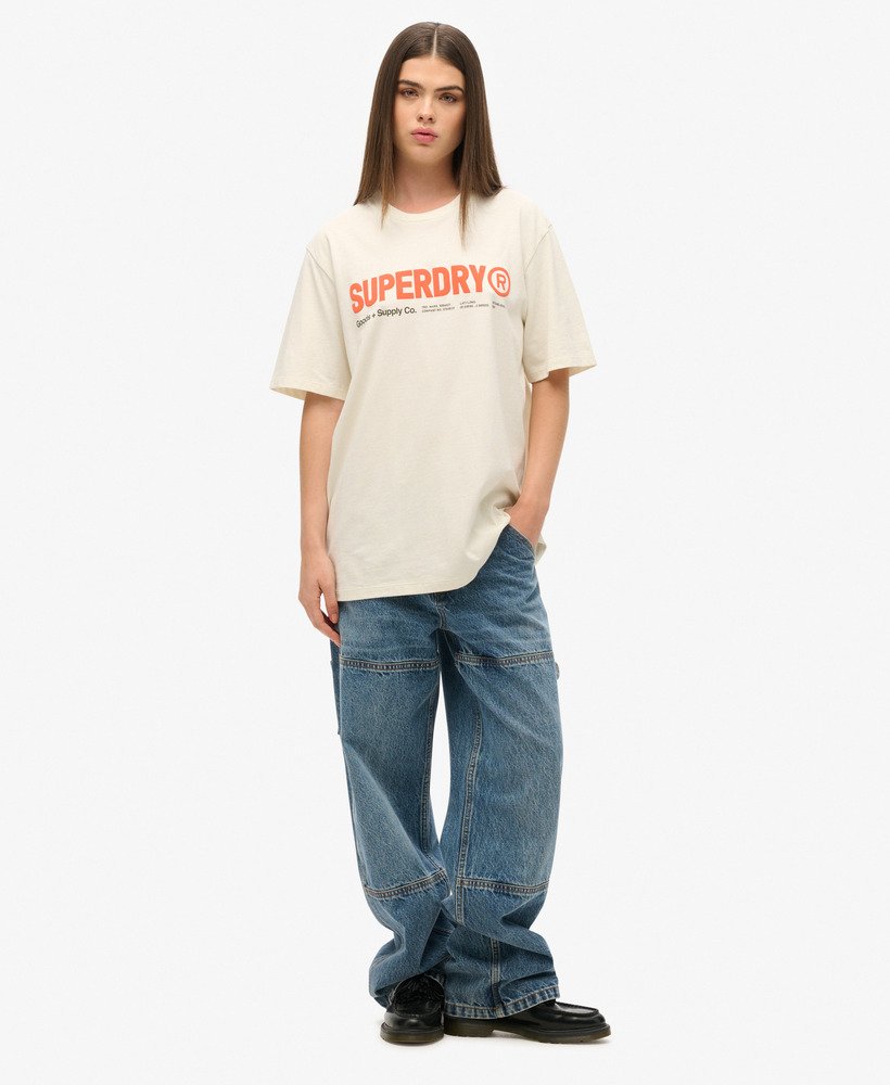 oversized utility sport logo t-shirt in nordic bone grey