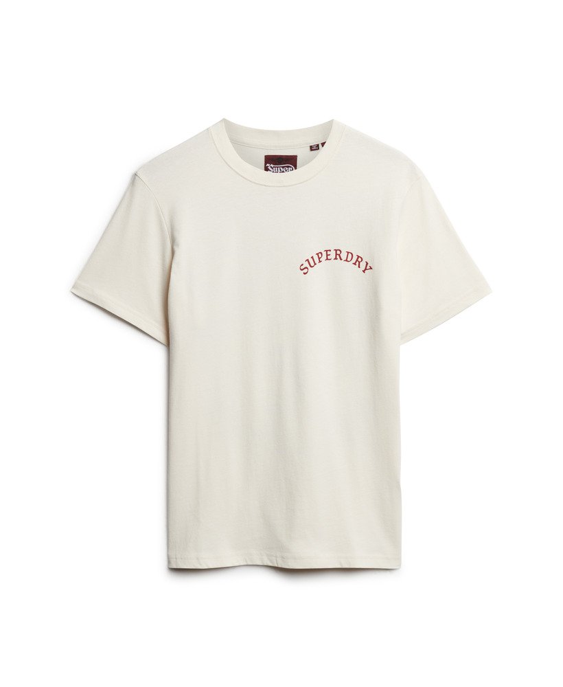 oversized t-shirt met tattoo-print in crèmekleur.