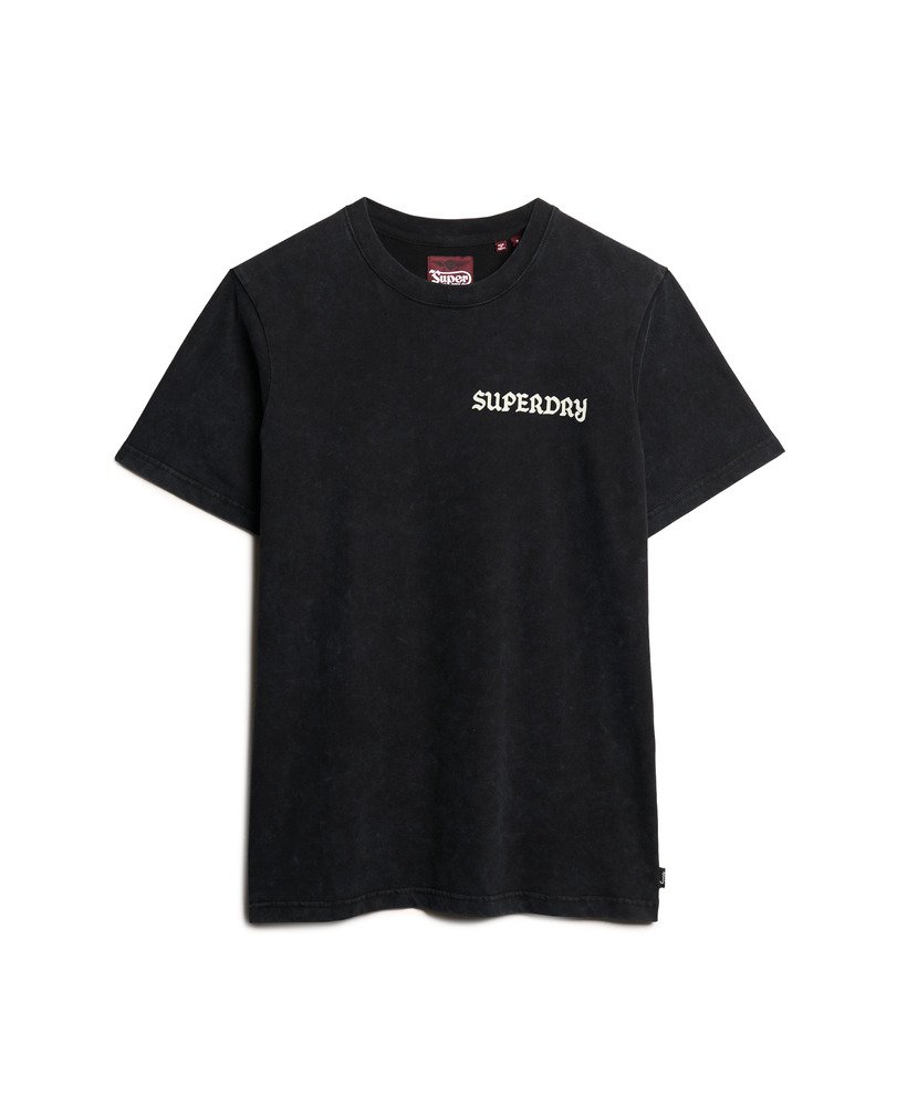 oversized t-shirt met tattoo-print in zwart