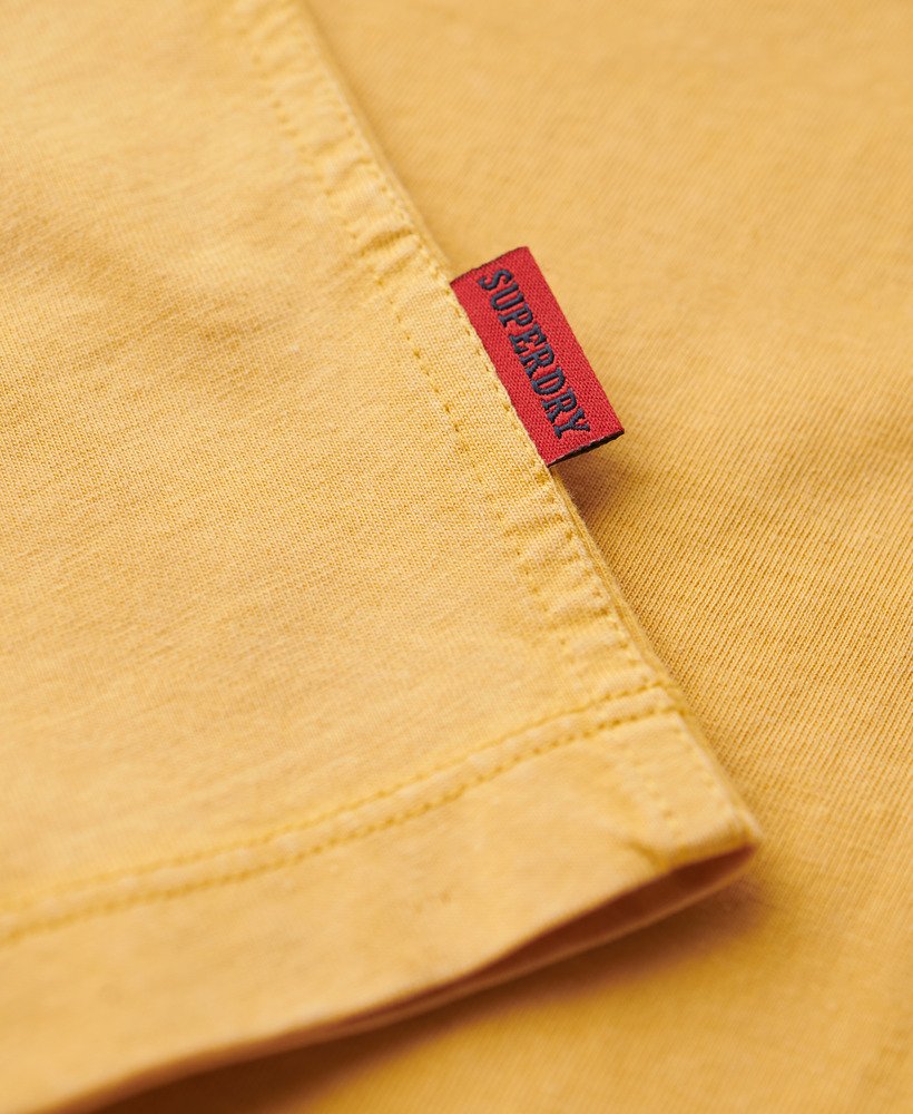 oversized essential logo retro gestreept t-shirt in wintergoud