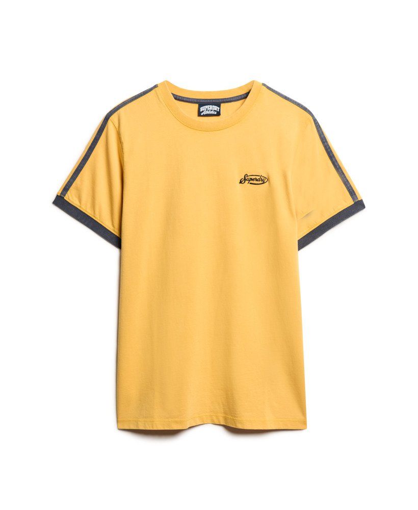 oversized essential logo retro gestreept t-shirt in wintergoud