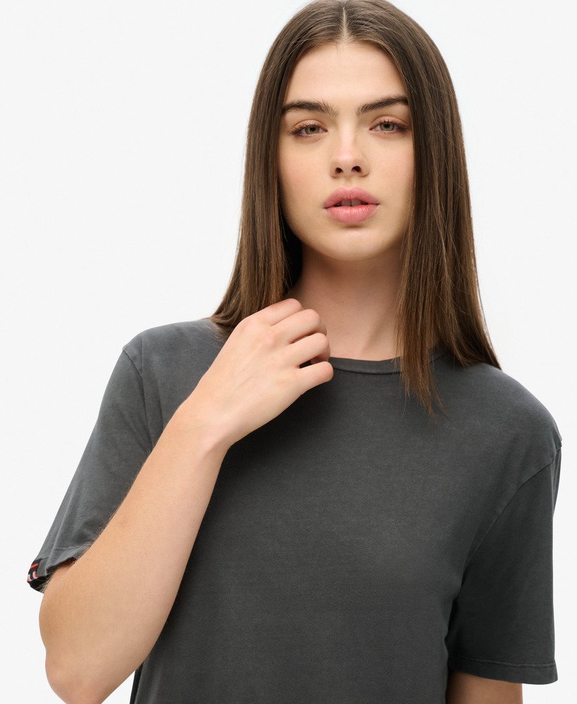 oversized klassiek basic t-shirt in gewassen gitzwart.