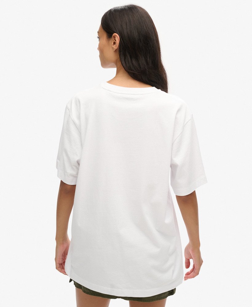 oversized t-shirt met micrologo in stralend wit.