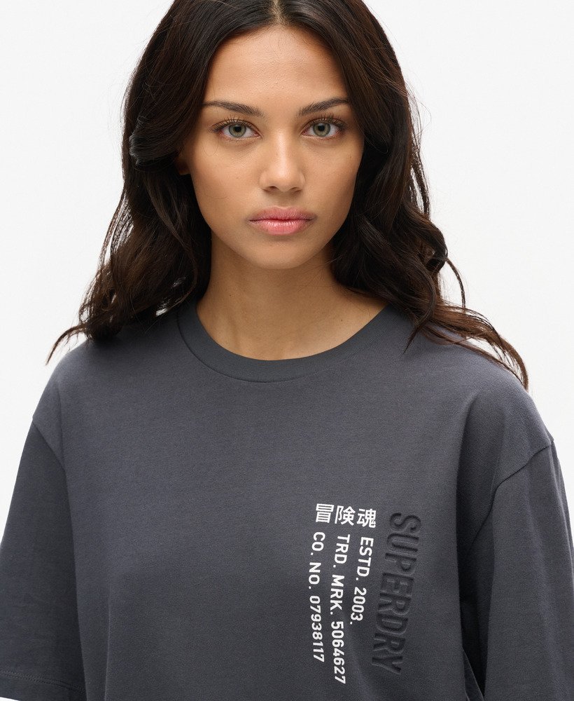 oversized utility sport logo t-shirt in ebony