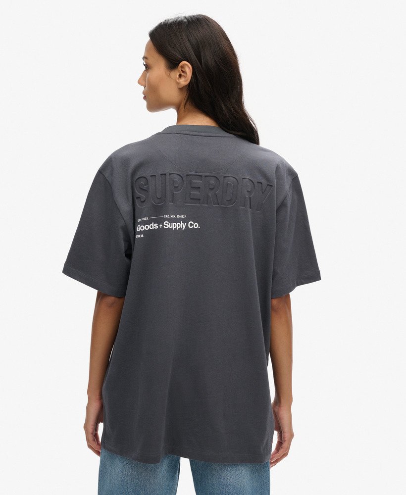oversized utility sport logo t-shirt in ebony