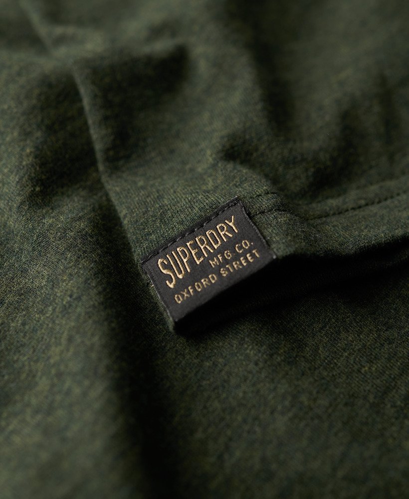 oversized machined goods werkshirt in donker olijfgroen gemêleerd