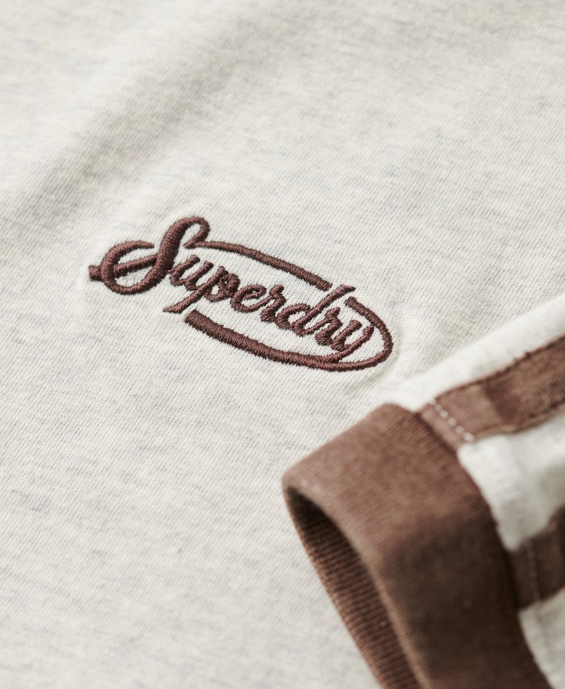 oversized essential logo retro striped t-shirt in lightning grey grindle