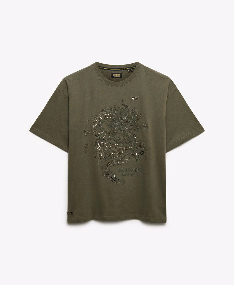 Oversized T-shirt met tattoo-versiering
