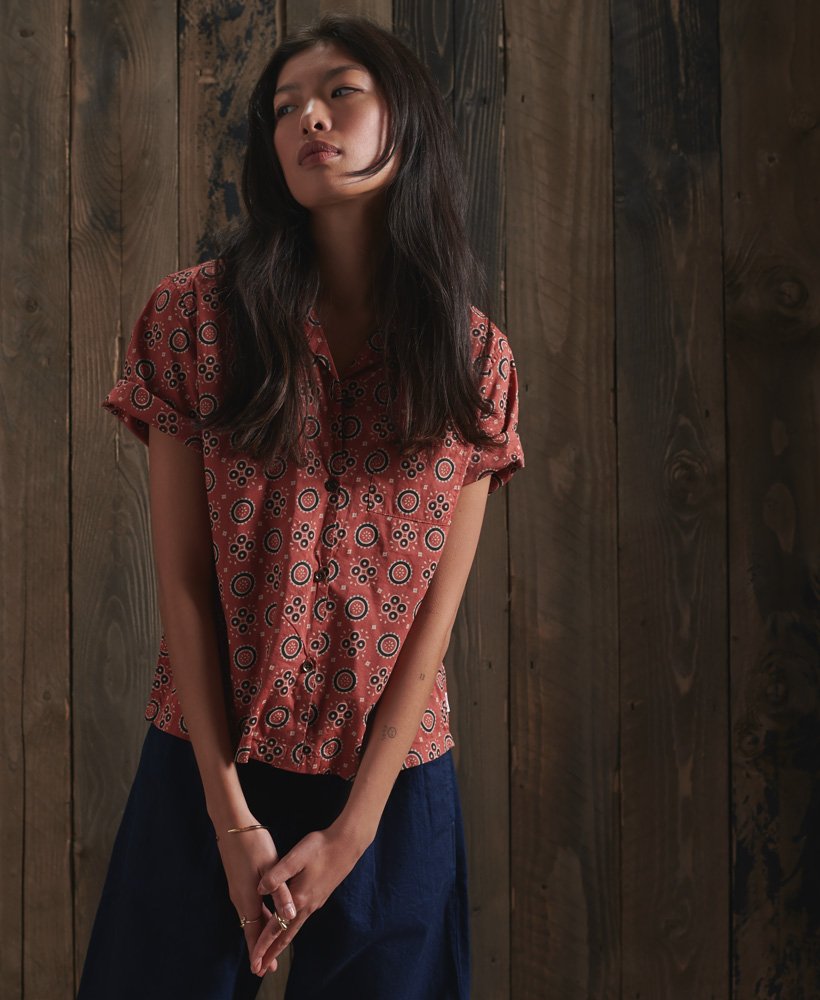 limited edition dry block print shirt in roestbruine print
