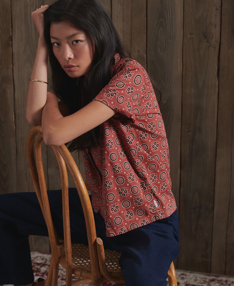 limited edition dry block print shirt in roestbruine print