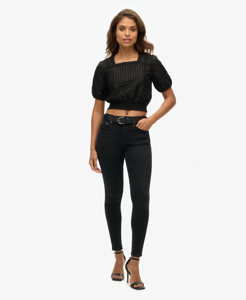 limited edition dry textured top in black metalic