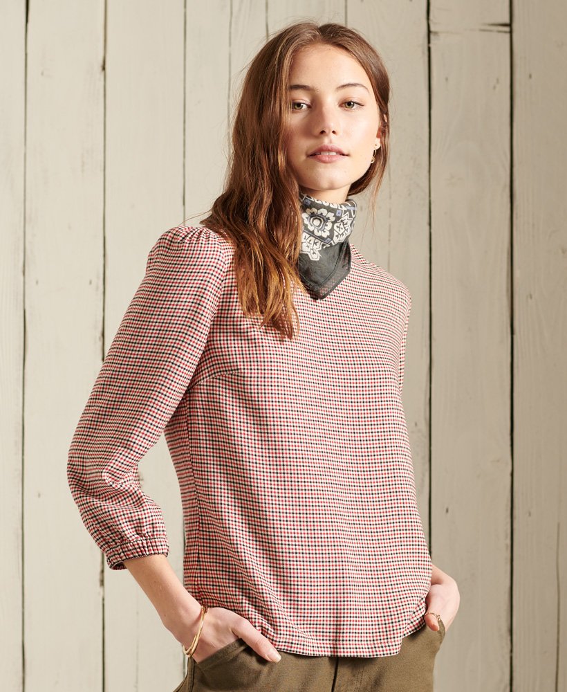 kimmy top in multi houndstooth