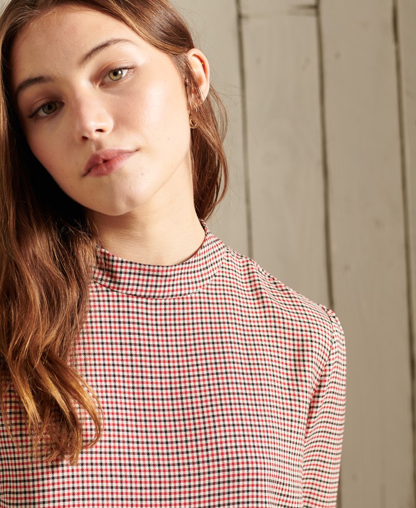 kimmy top in multi houndstooth