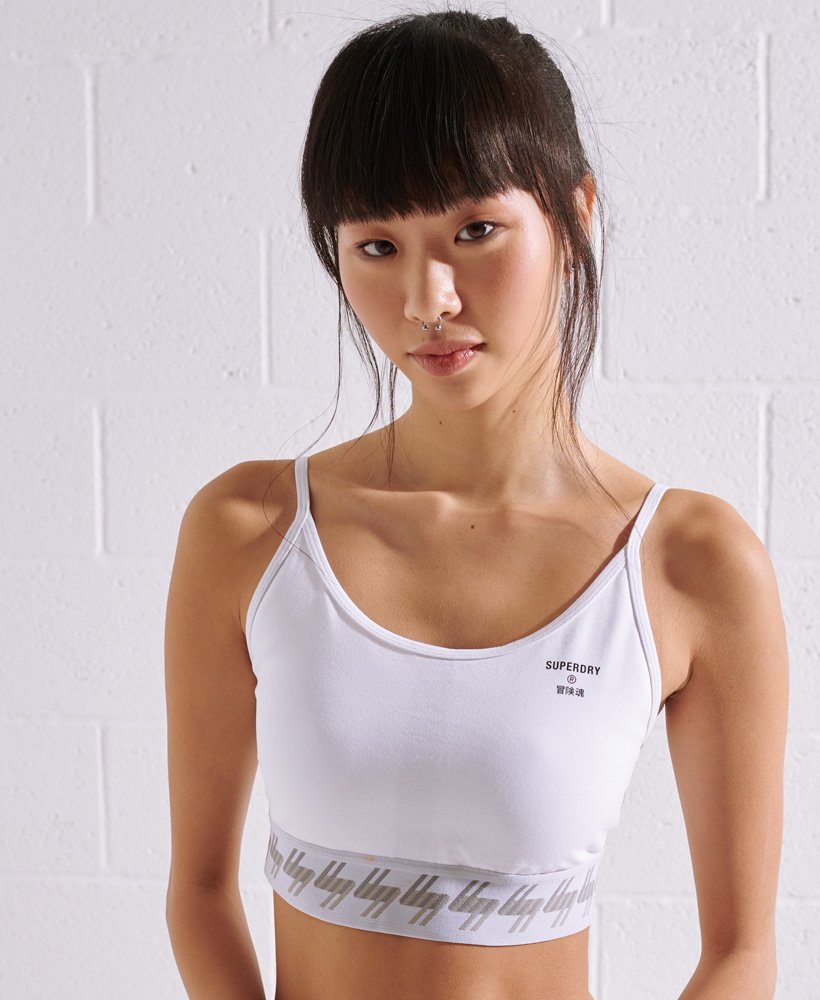 essentiële crop top met bandjes in optic