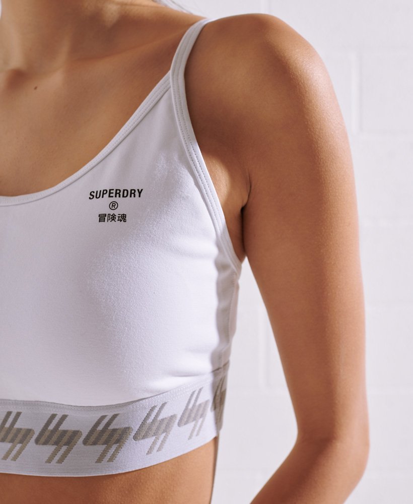 essentiële crop top met bandjes in optic