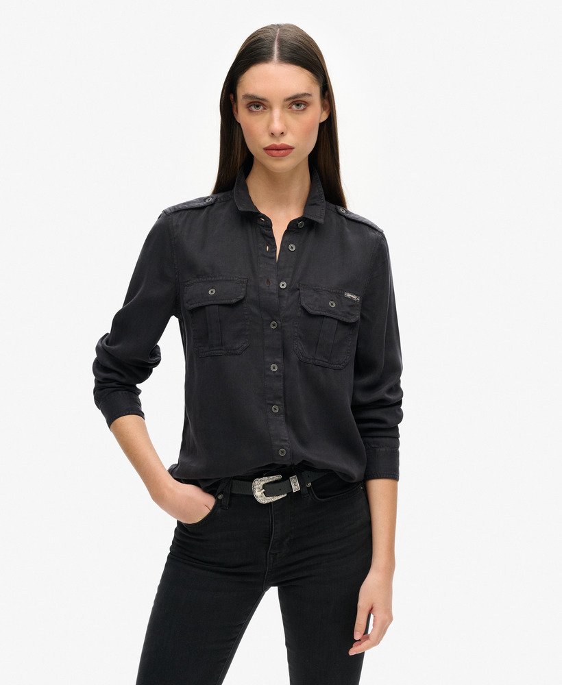 militair overhemd in bison black