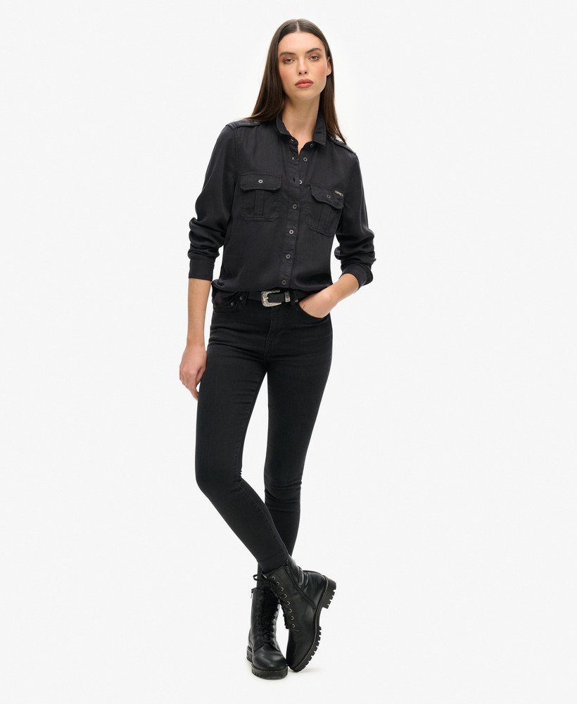 militair overhemd in bison black