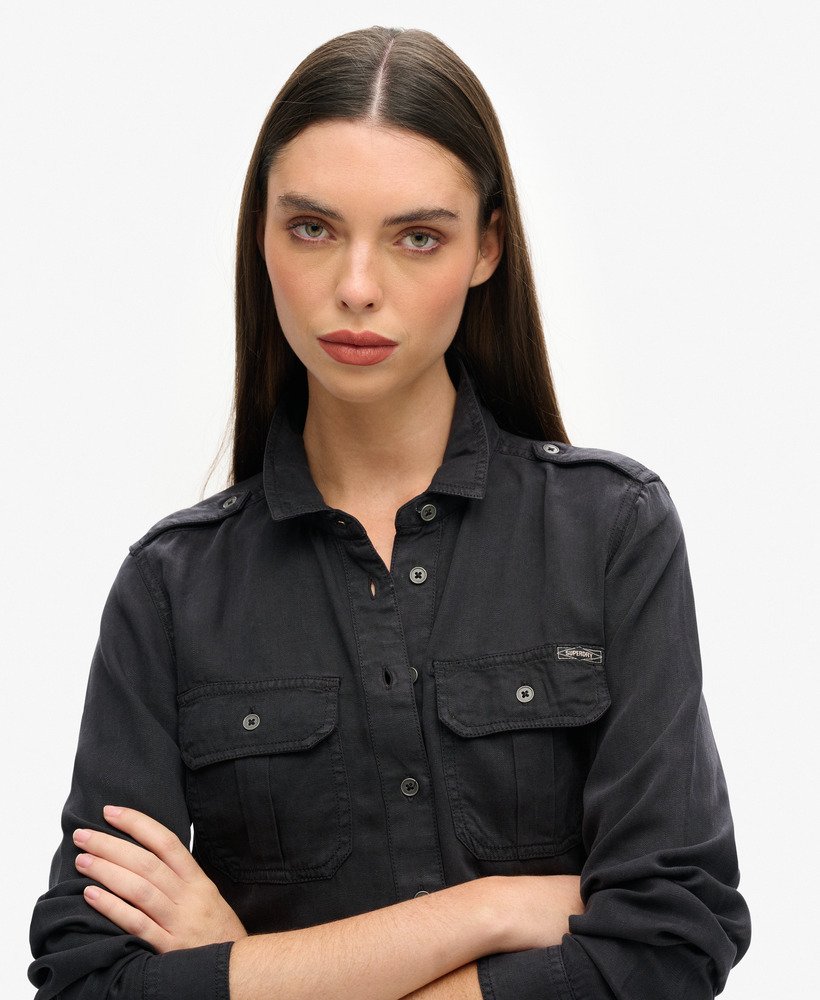 militair overhemd in bison black