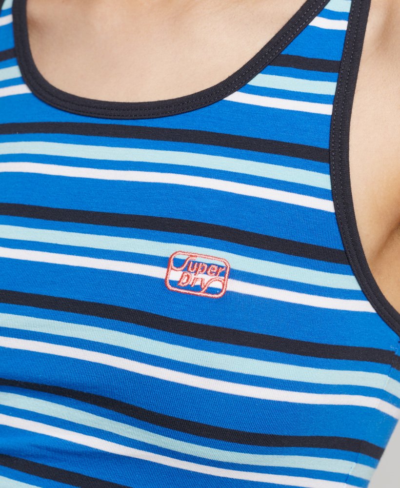 vintage cali stripe vest in blue stripe