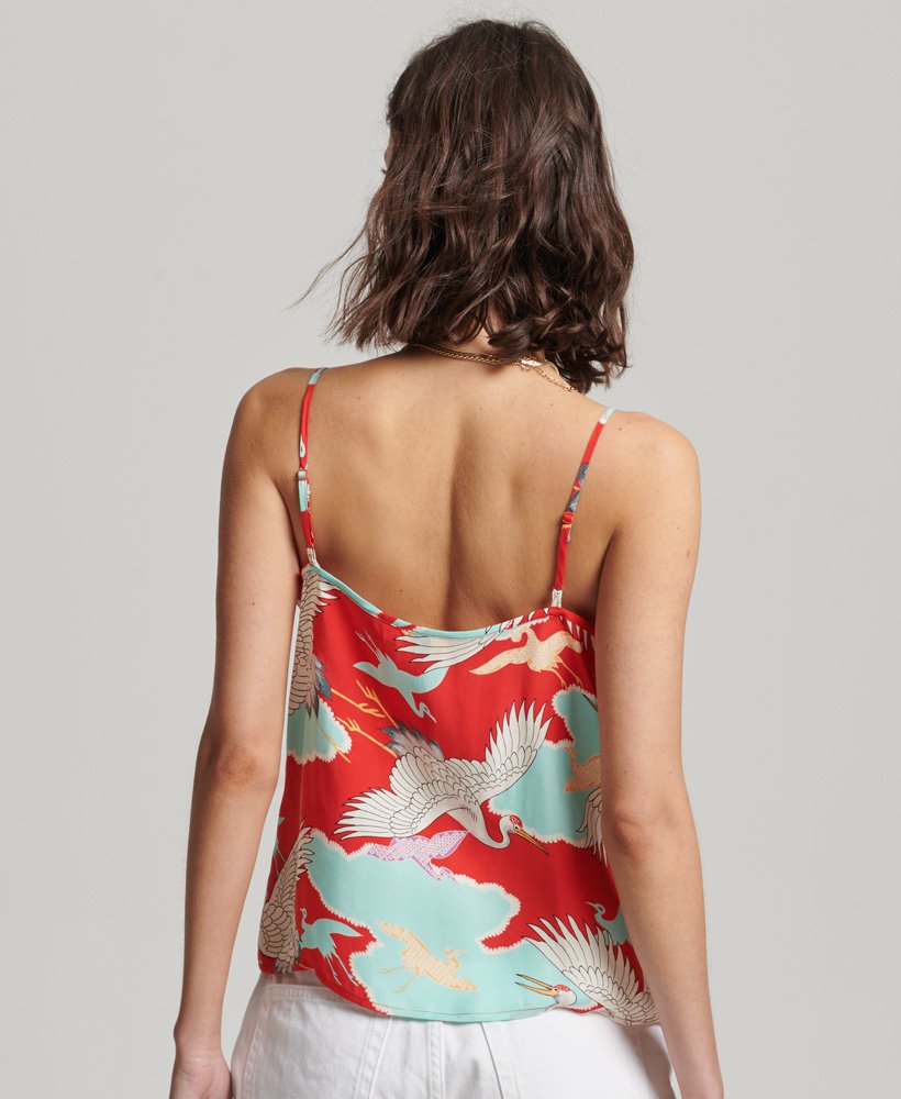 cami-top in tsuru-rood
