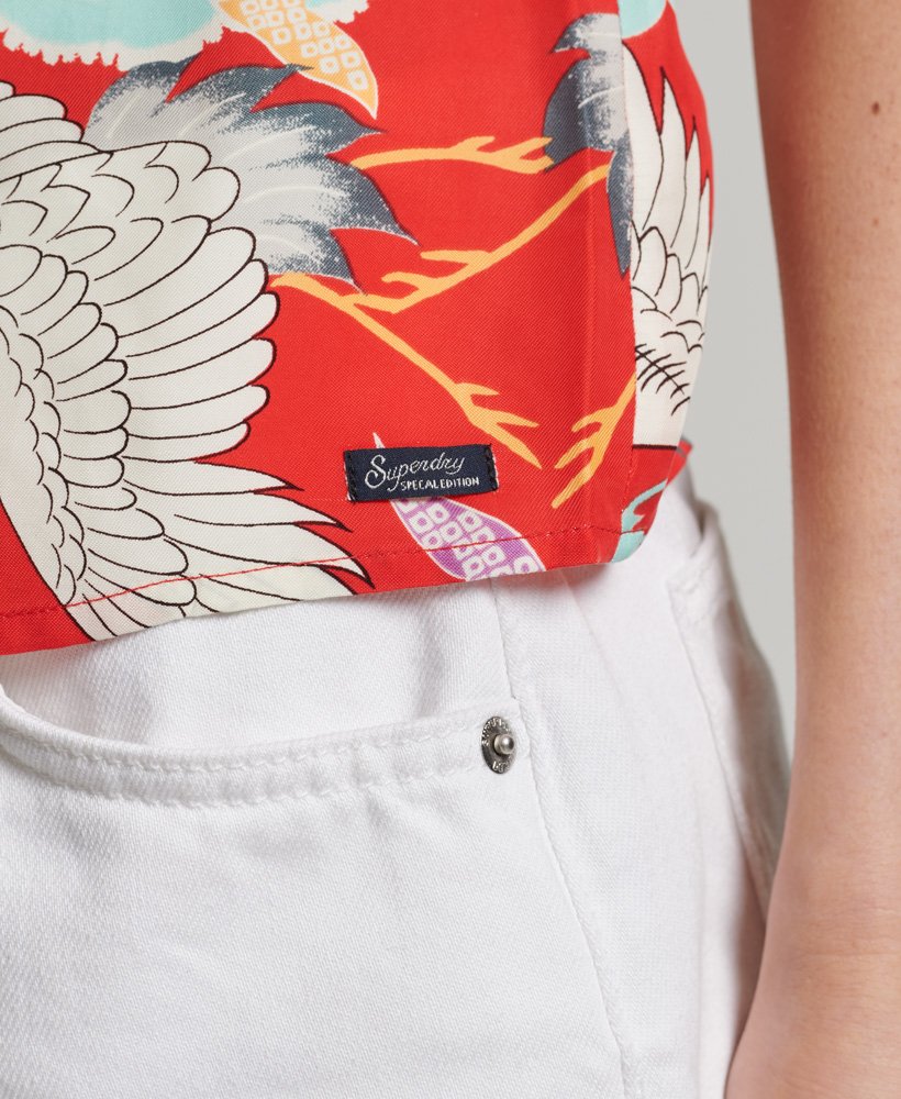 cami-top in tsuru-rood