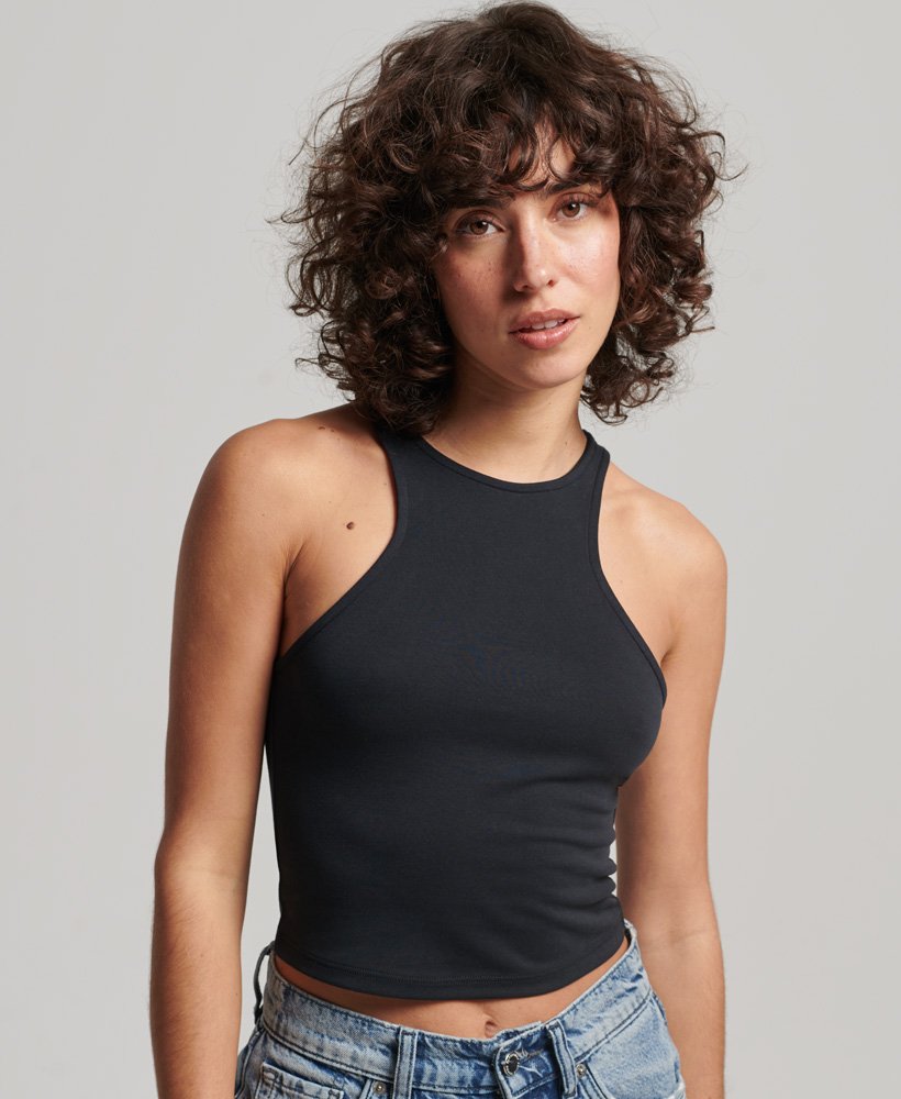 studios jersey racer tanktop in zwart