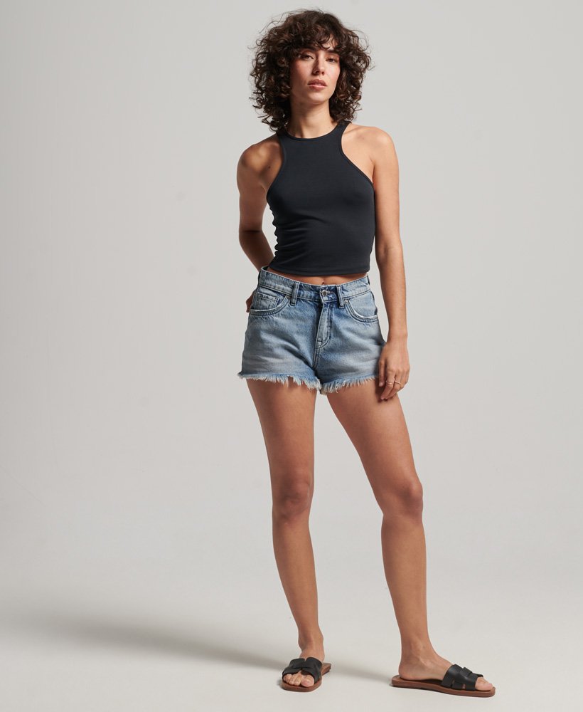 studios jersey racer tanktop in zwart