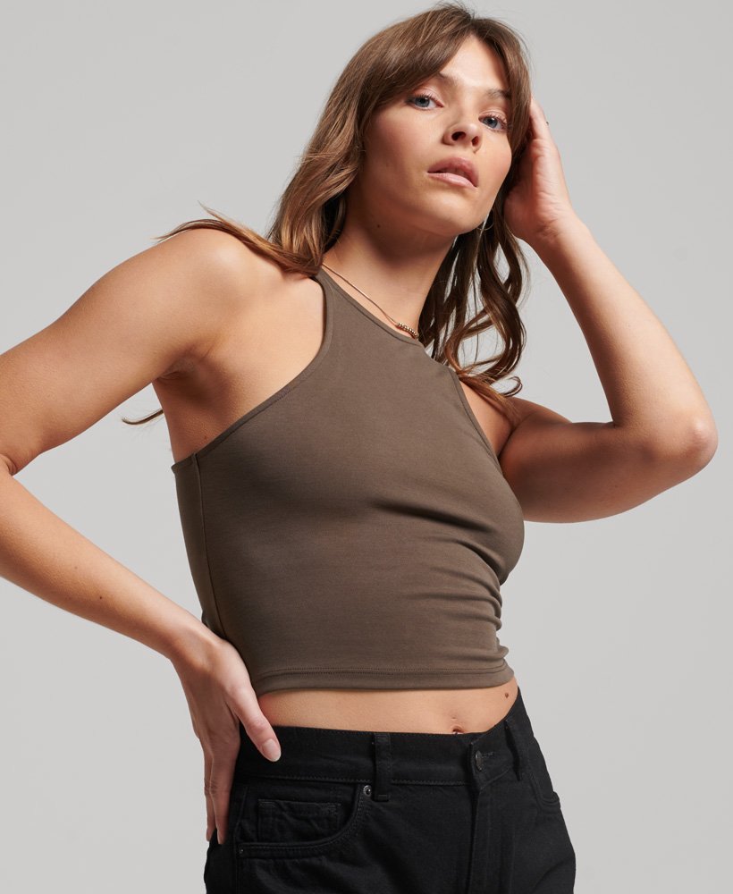 studios jersey racer tanktop in bracken brown