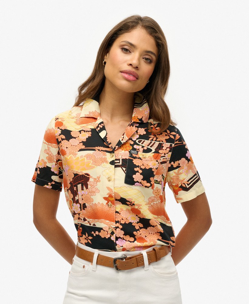 strandresortshirt in goshodoki-goud