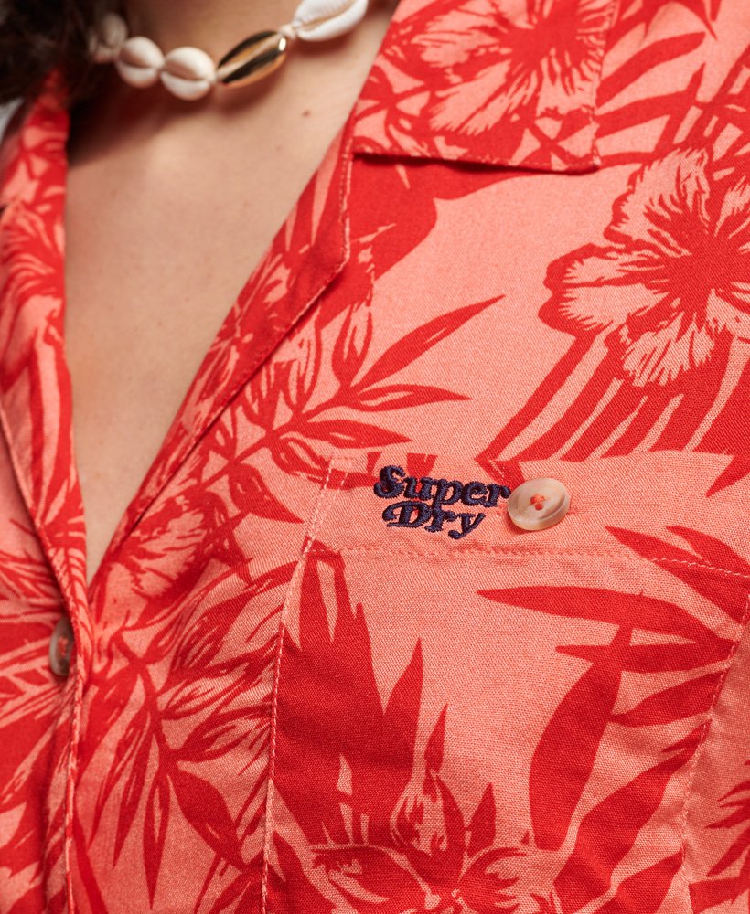 strandresortshirt in hawaïaans koraal