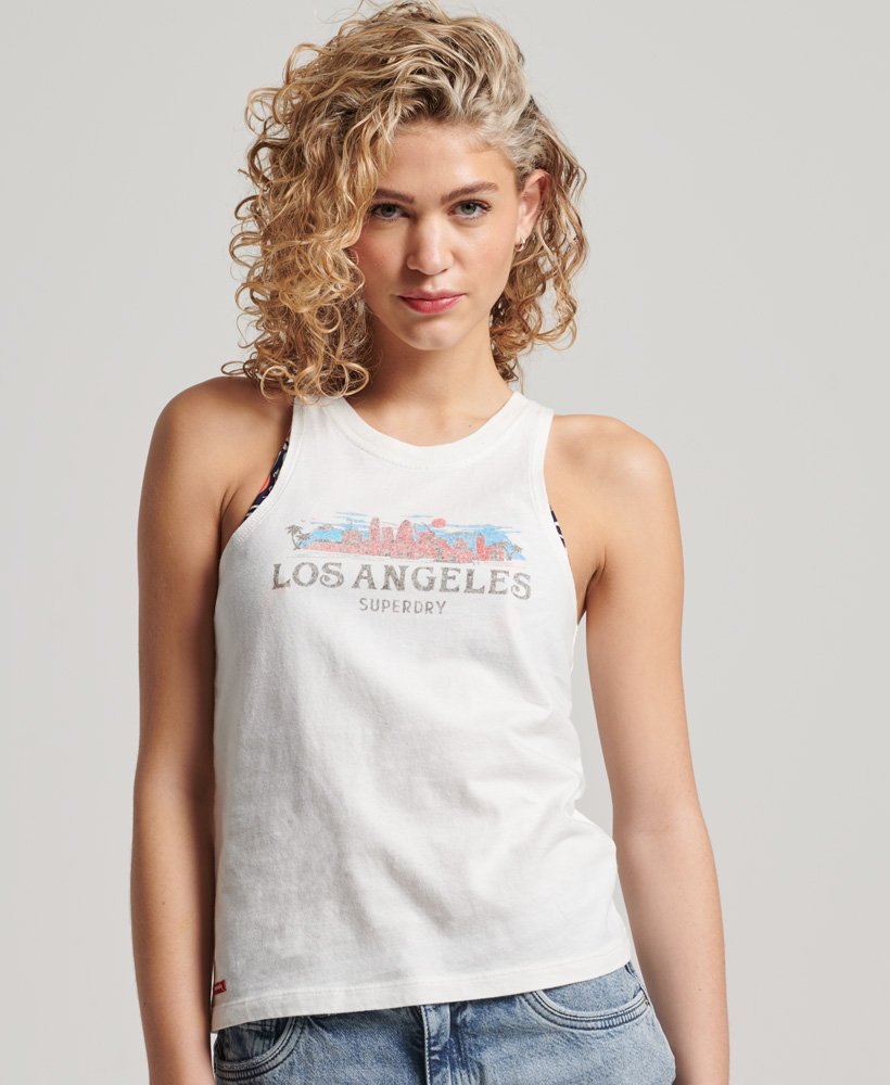 vintage city souvenir vest in ecru