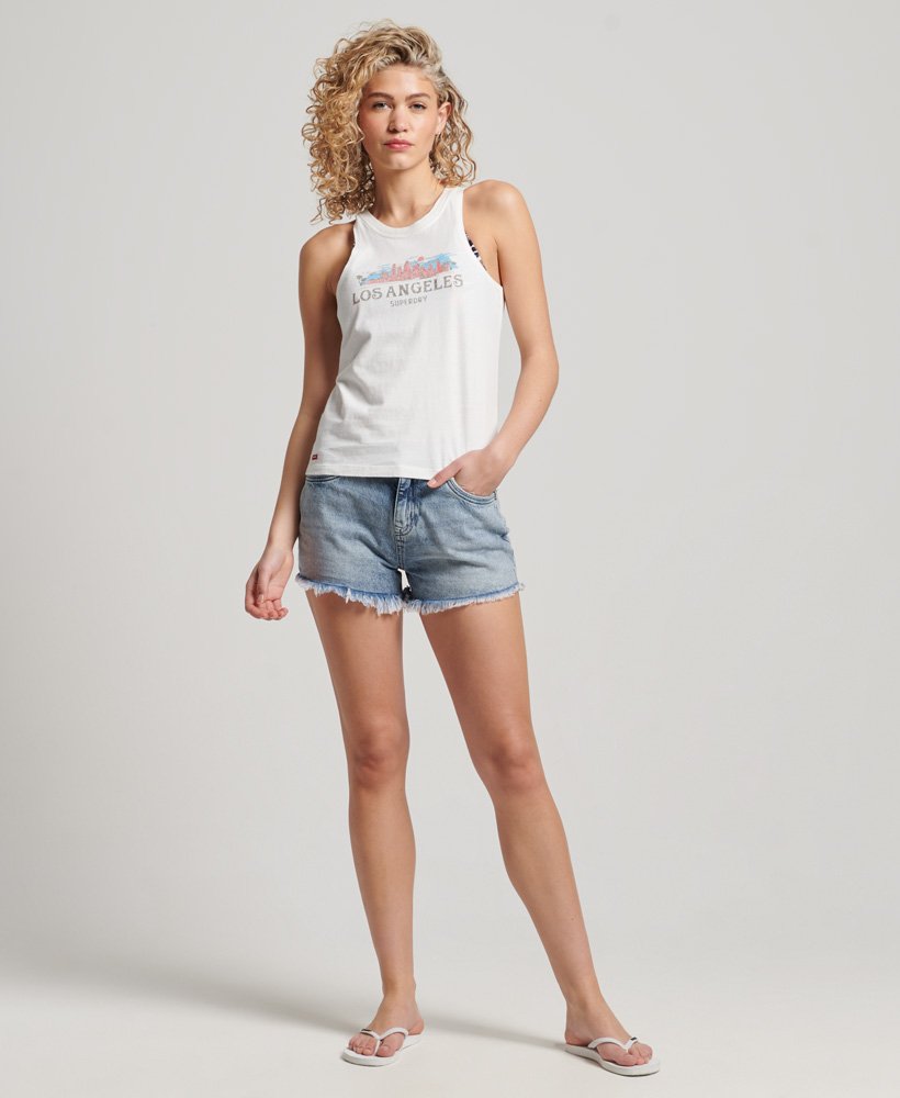 vintage city souvenir vest in ecru