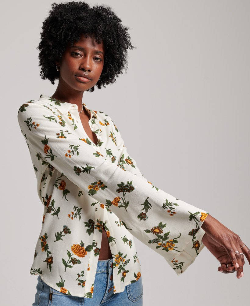 studios seventies shirt met fleur optic print