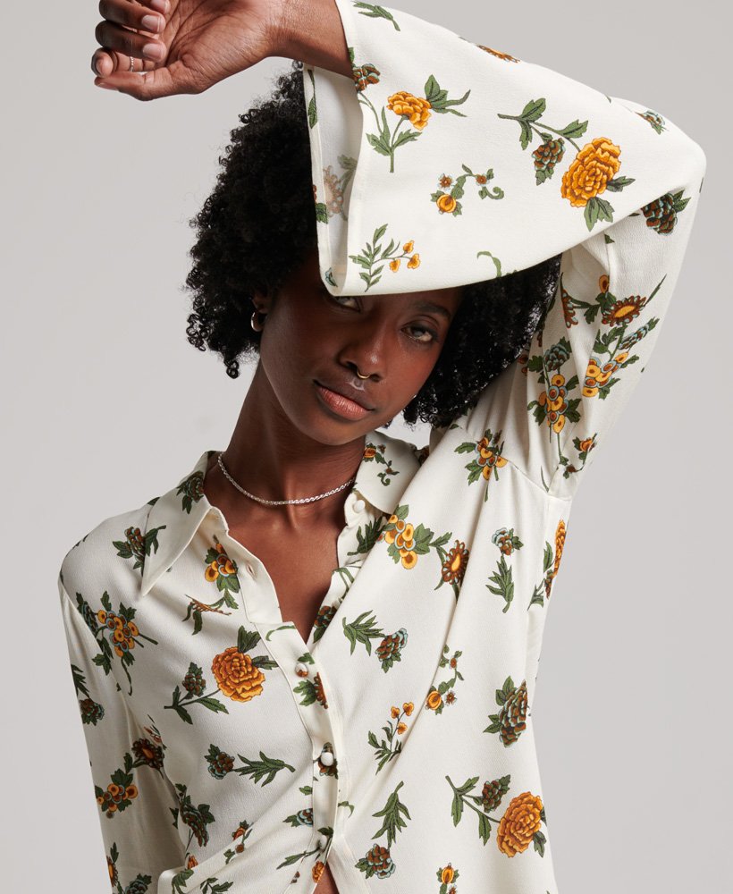 studios seventies shirt met fleur optic print