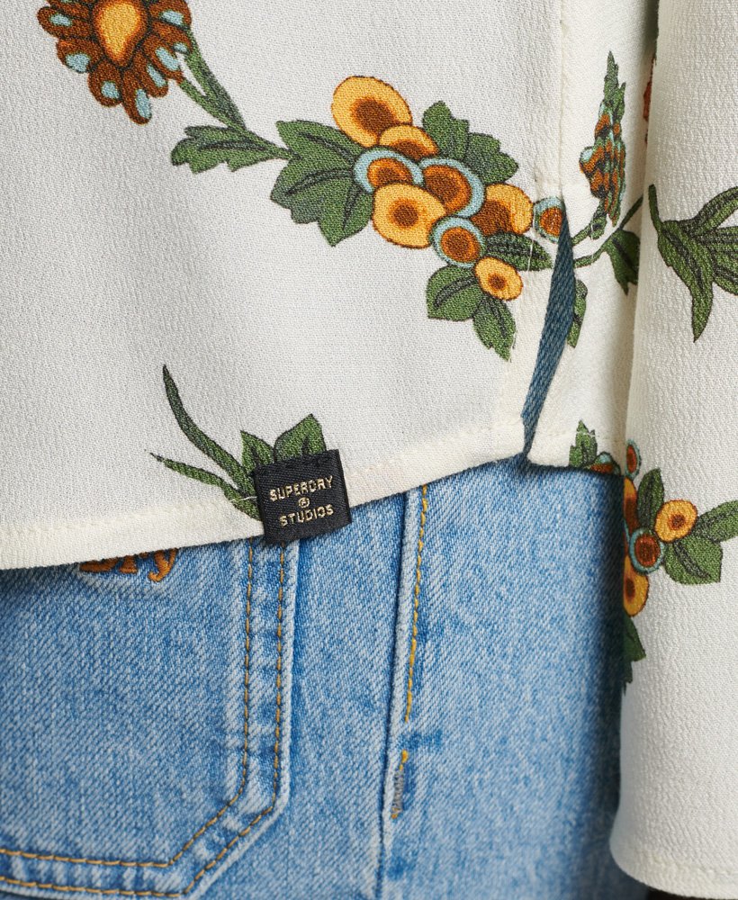 studios seventies shirt met fleur optic print