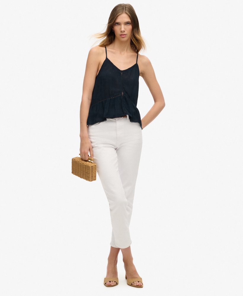 cami top met ladderrand in eclipse navy