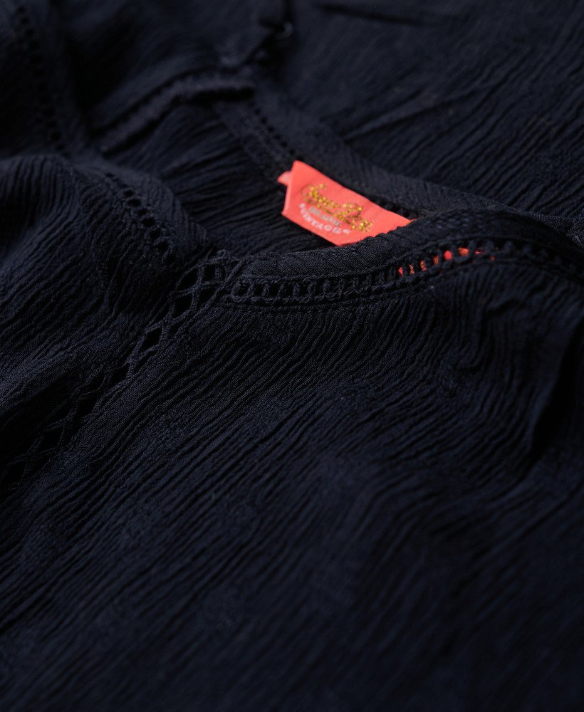 cami top met ladderrand in eclipse navy