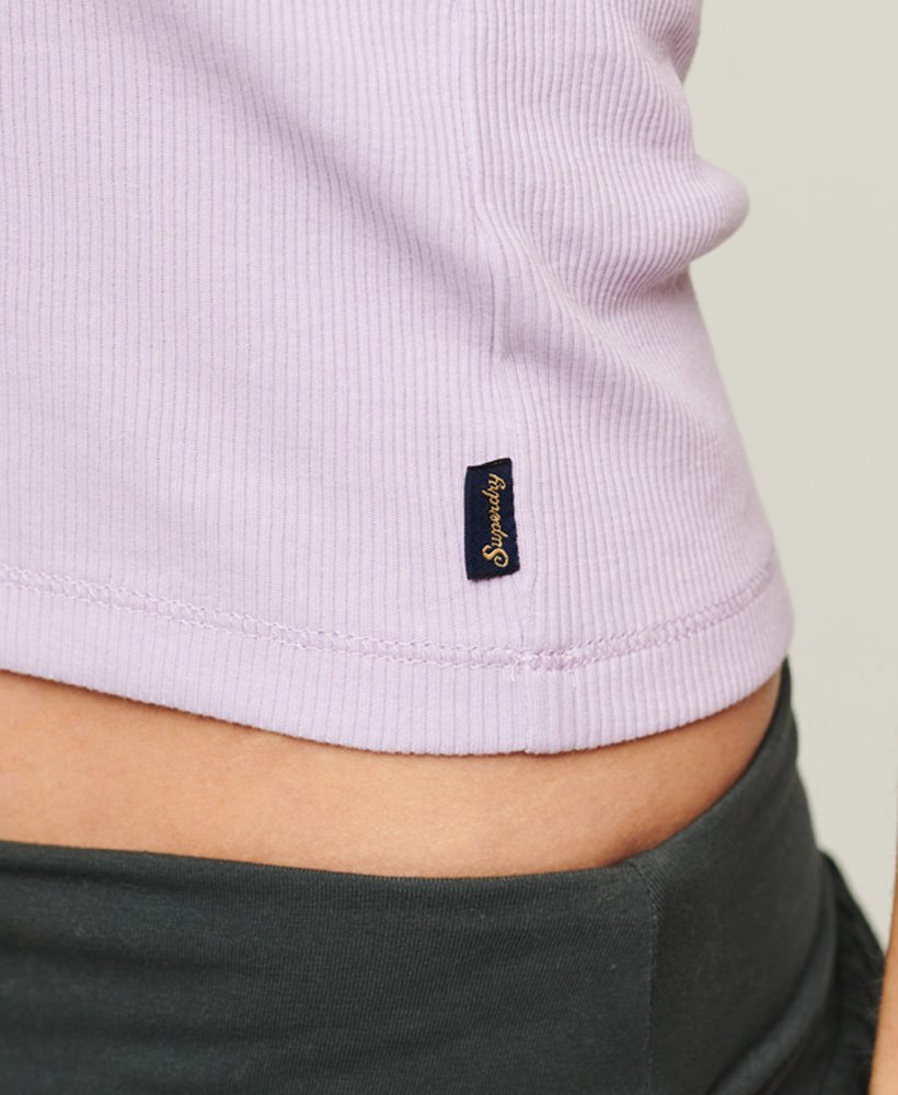 athletic essentials vestje met kanten afwerking in palma violet
