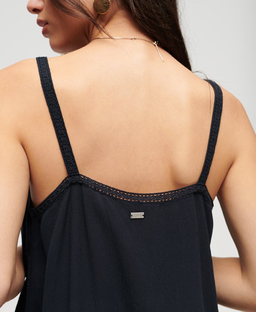 geborduurd camisole-topje in eclipse navy