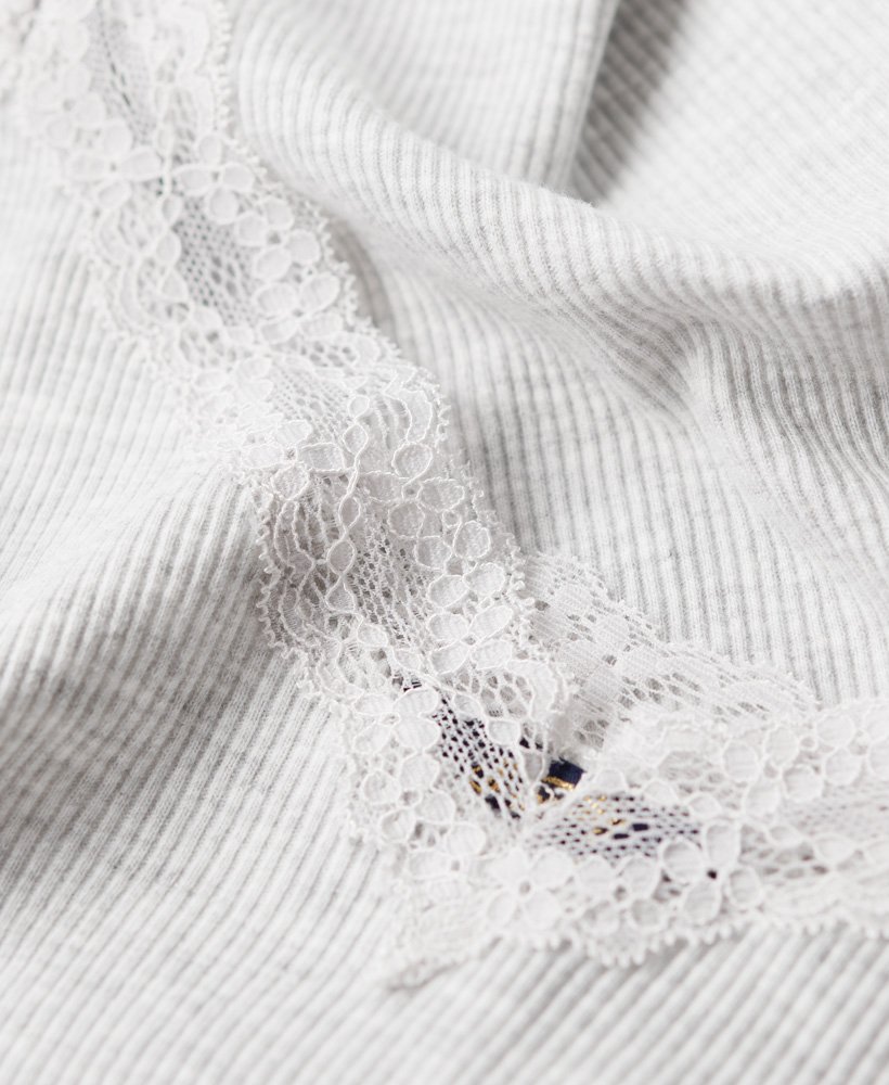 biologisch katoenen essential ribkant cami top in licht ijsgrijs gemêleerd