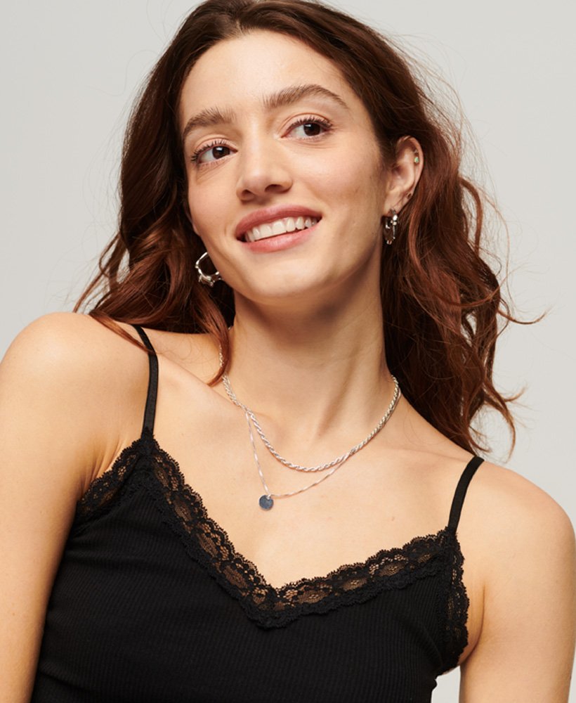 cami-top met ribkantafwerking in zwart