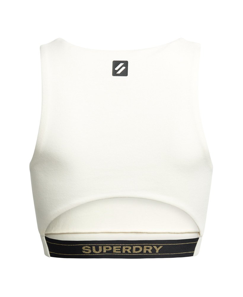 tech elastic bra top in rice white