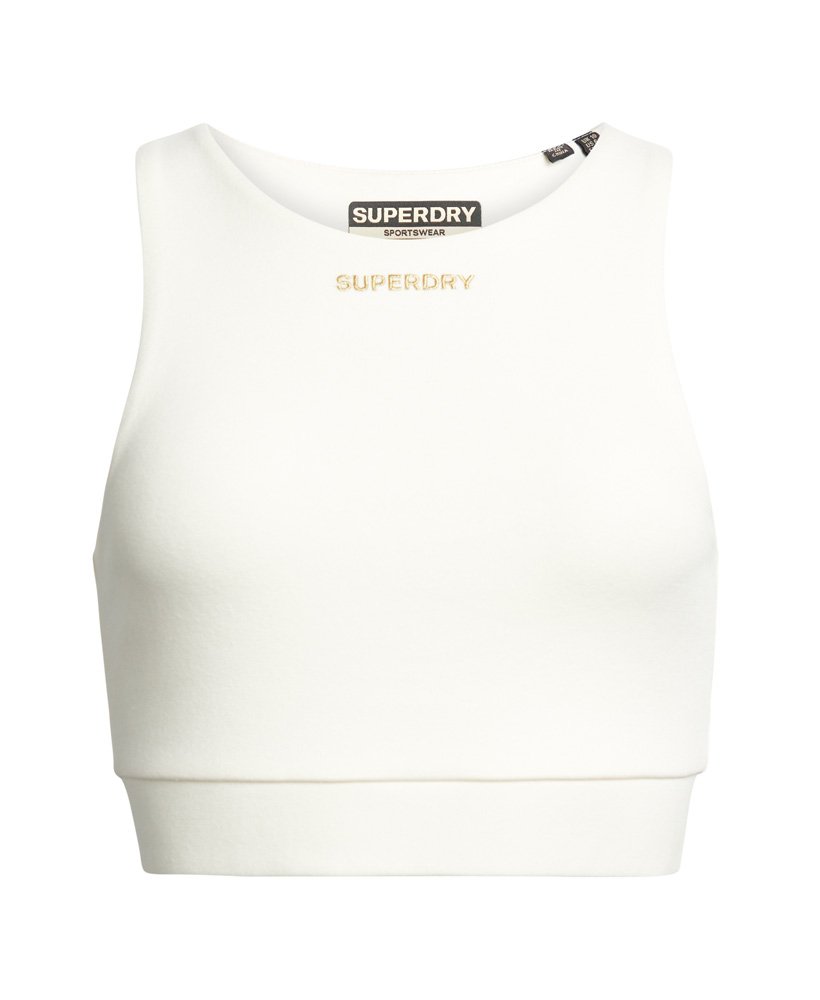 tech elastic bra top in rice white