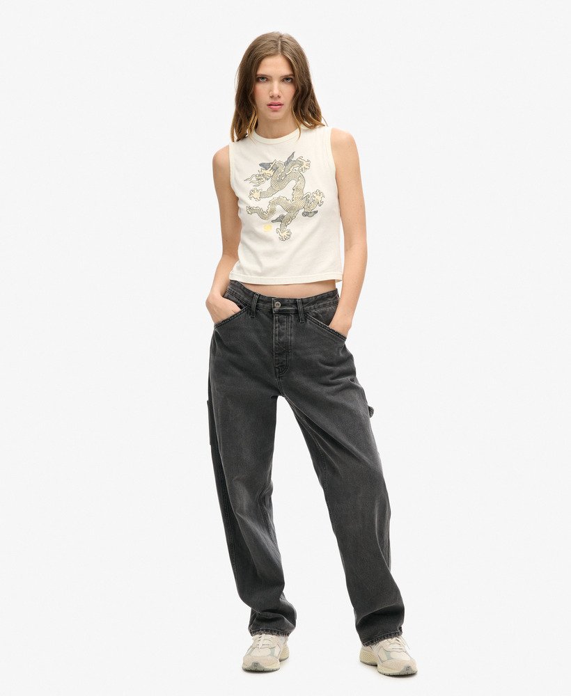 superdry x komodo vintage vest top in ecru