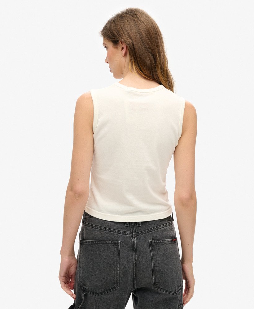 superdry x komodo vintage vest top in ecru