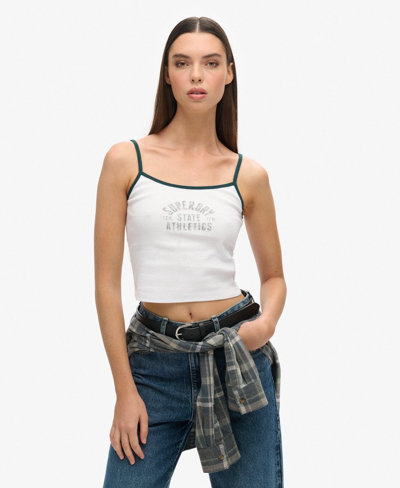 athletic essentials crop cami top in optic