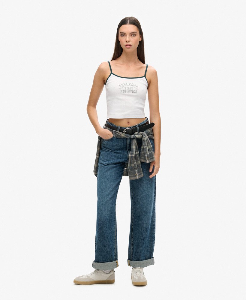athletic essentials crop cami top in optic
