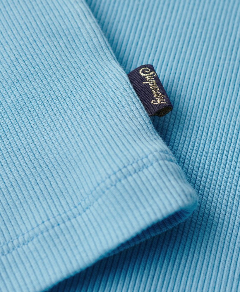 vintage vestje met kanten rand van athletic essentials in air blue