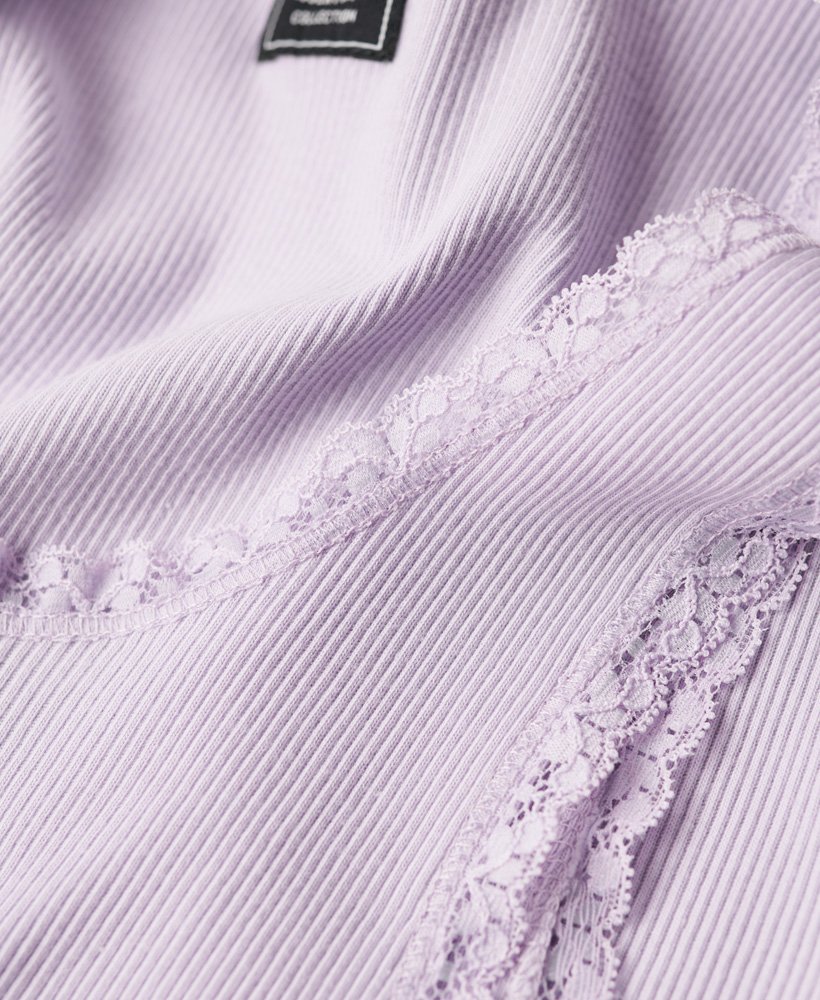 vintage vestje met kanten rand van athletic essentials in palma violet